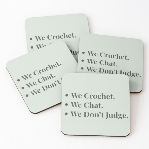 Item preview, We Crochet We Chat We Don't Judge designed and sold by SipAndStitchCo.