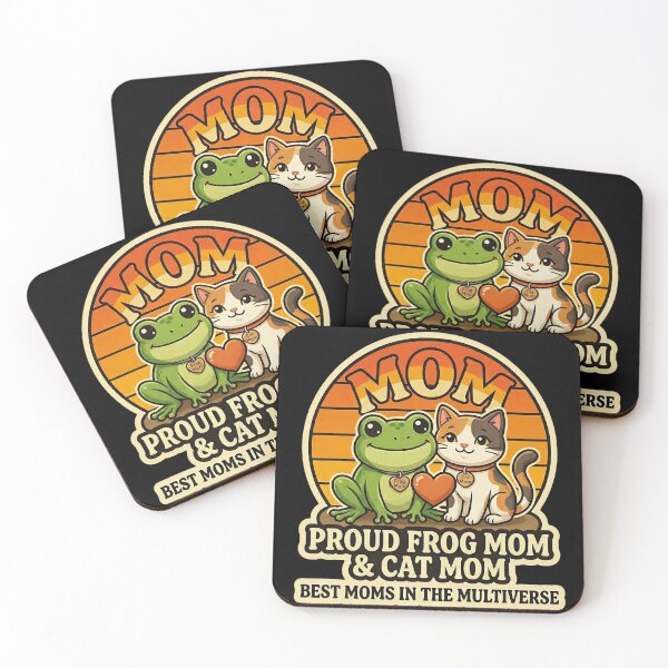 Item preview, Proud Frog Mom & Cat Mom – Cute Frog Lover Mother’s Day Gift, Funny Cat Mom Frog Shirt, Pet Mom Gift for Cat Lovers, Frog Mom Mug Sticker designed and sold by Basma Designs | Retro, Kawaii Shirts & Stickers.