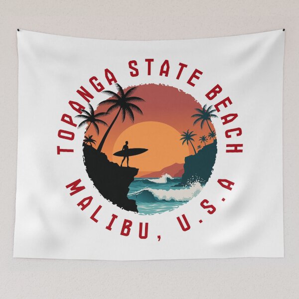 Item preview, Topanga State Beach – Malibu (with Red Lettering) designed and sold by VelvetRoom.