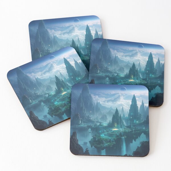 Item preview, Floating Waterfall Citadel Fantasy Landscape designed and sold by Luminous Wilds.