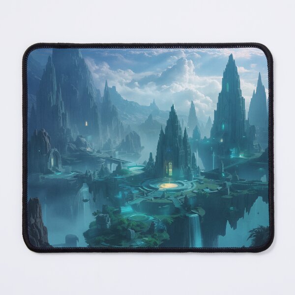 Item preview, Floating Waterfall Citadel Fantasy Landscape designed and sold by Luminous Wilds.