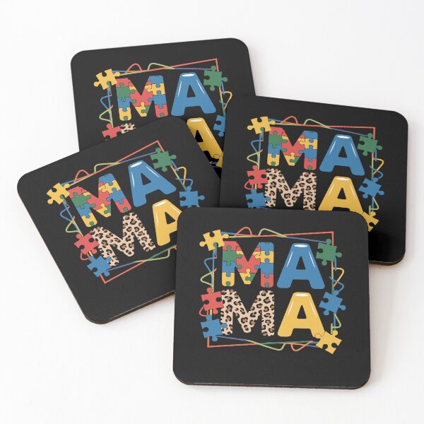 Item preview, Mama Autism Awareness Puzzle Pieces Leopard Print Colorful Mama Art designed and sold by yoddel.