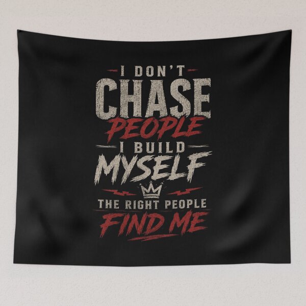 Item preview, I Don’t Chase People, I Build Myself – Motivational Self-Growth Typography Design designed and sold by NBT-NOVA.