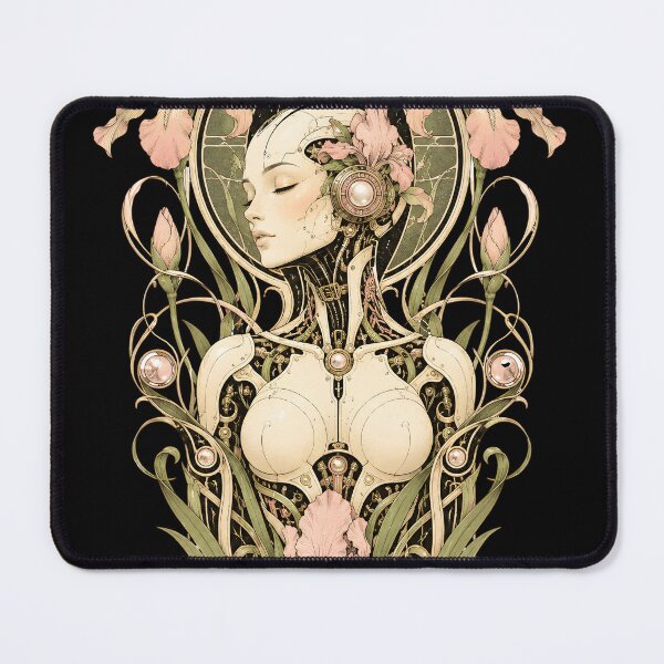 Item preview, Floral Android Muse Cyber Botanical Art designed and sold by CraftDesignAlchemy.