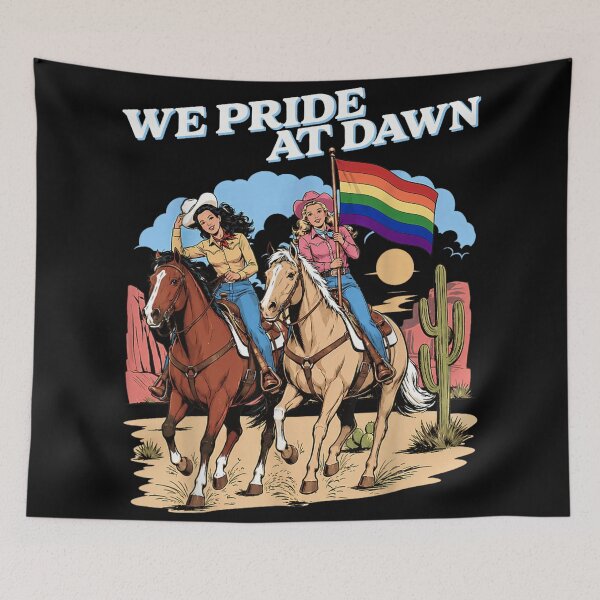 Item preview, We Pride At Dawn Vintage Cowgirl Rainbow Flag LGBTQ Pride Month designed and sold by StanaLuis.