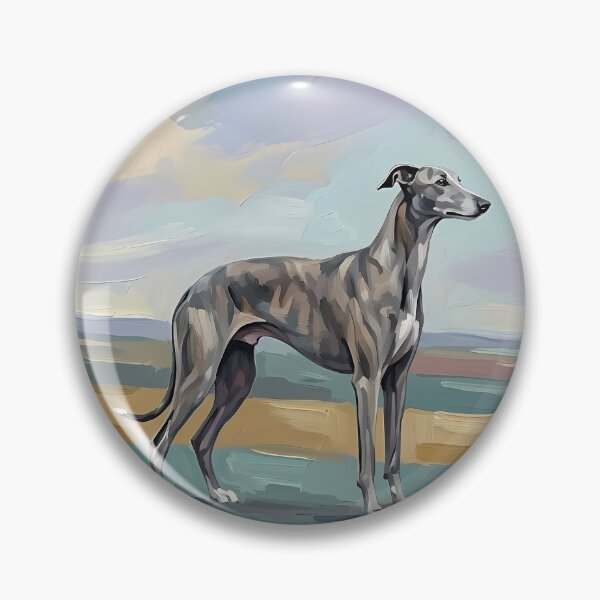 Item preview, Elegant Greyhound in Vast Landscape – Modern Landscape Oil Painting designed and sold by Pfotenfaden.