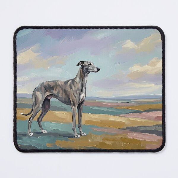 Item preview, Elegant Greyhound in Vast Landscape – Modern Landscape Oil Painting designed and sold by Pfotenfaden.