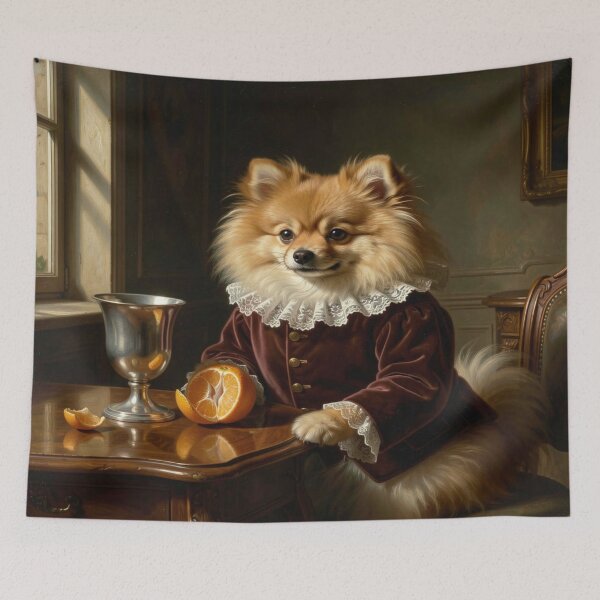 Item preview, Baroque Pomeranian Portrait in Velvet Doublet and Lace Collar in Classic Noble Style designed and sold by FotoworldEdel.