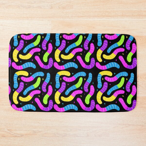 Item preview, Neon Gummy Worm Party Pattern designed and sold by artofthebart.