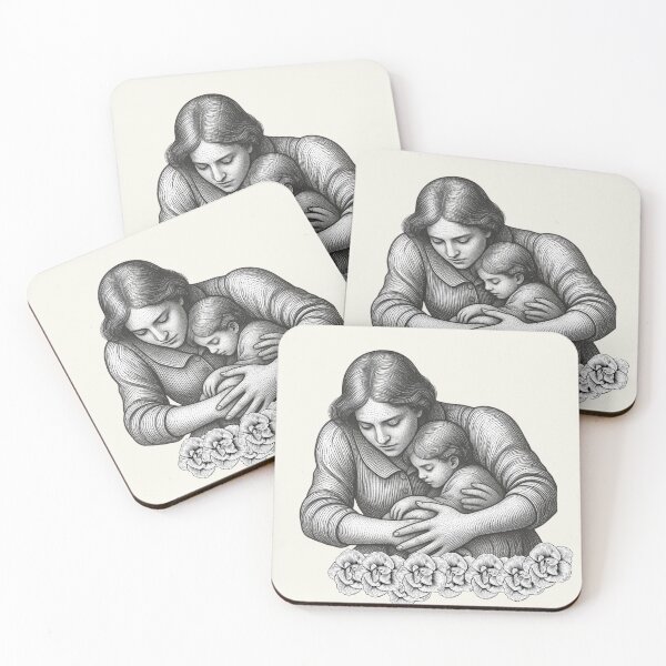 Item preview, Motherhood Embrace Floral Renaissance Sketch designed and sold by Rhodes Shop.