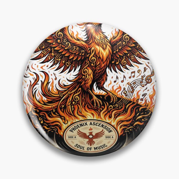 Item preview, Phoenix rising from a vinyl record with musical notes forming its feathers designed and sold by misbahsiro.
