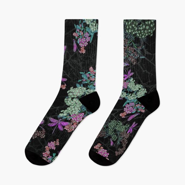 Item preview, Magenta Dragonfly Floral Pattern – Romantic Garden Illustration designed and sold by Magical Pattern Shop.