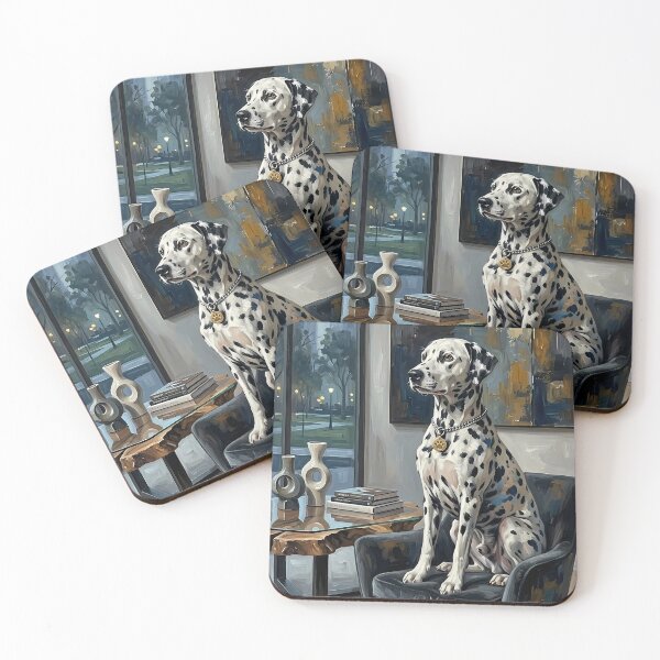 Item preview, Modern Dalmatian in Design Living Room – Creative Oil Painting designed and sold by Pfotenfaden.