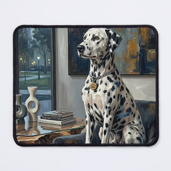 Item preview, Modern Dalmatian in Design Living Room – Creative Oil Painting designed and sold by Pfotenfaden.