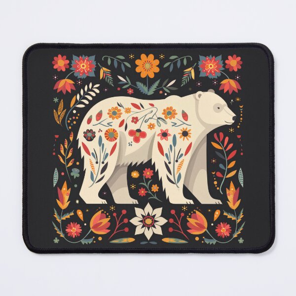 Item preview, Scandinavian Folk Art, Floral Polar Bear designed and sold by xiao xuans.