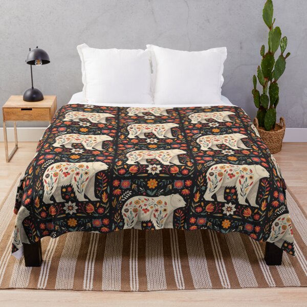Item preview, Scandinavian Folk Art, Floral Polar Bear designed and sold by xiao xuans.