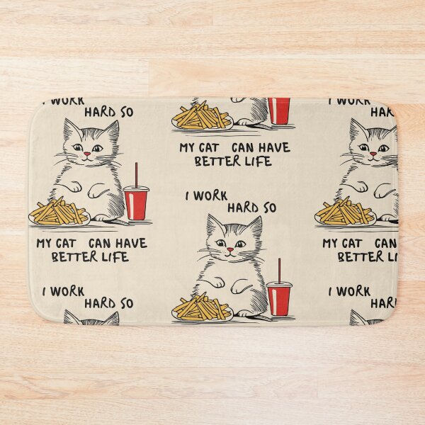 Item preview, I work hard so my cat have a better life Classic T Shirt designed and sold by Lulu Shop.
