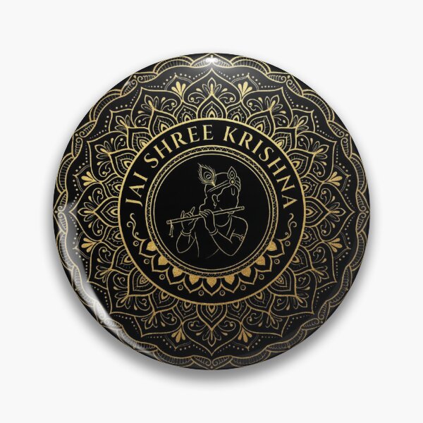 Item preview, Golden Luxury Madhav Mandala Krishna Crest designed and sold by DuckOddity.