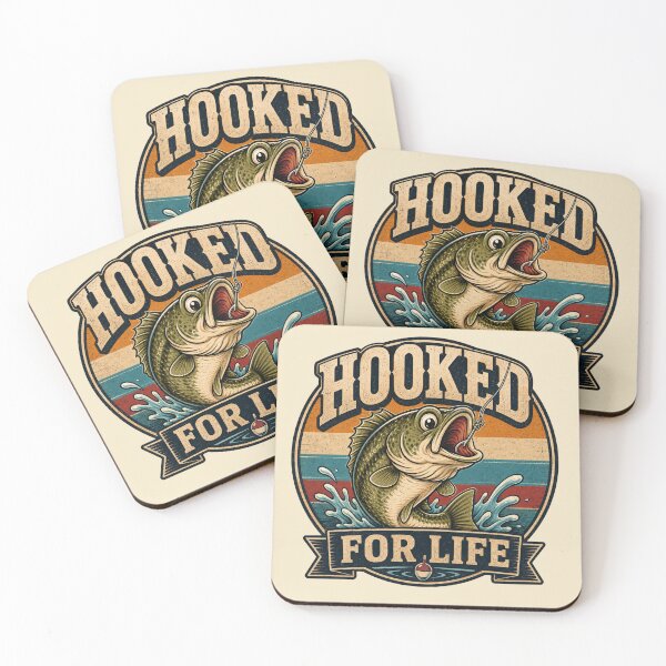 Item preview, Hooked For Life | Retro Bass Fishing Graphic for Anglers & Fishermen designed and sold by tareankush.
