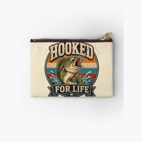 Item preview, Hooked For Life | Retro Bass Fishing Graphic for Anglers & Fishermen designed and sold by tareankush.