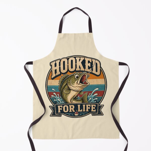 Item preview, Hooked For Life | Retro Bass Fishing Graphic for Anglers & Fishermen designed and sold by tareankush.