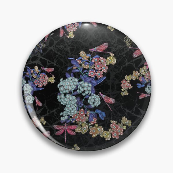 Item preview, Dark Red Blue Dragonfly Pattern – Moody Botanical Garden Design designed and sold by Magical Pattern Shop.