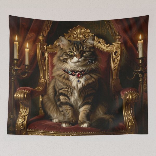 Item preview, Regal Persian Cat in Baroque Setting with Velvet Collar and Pearl Elegance designed and sold by FotoworldEdel.