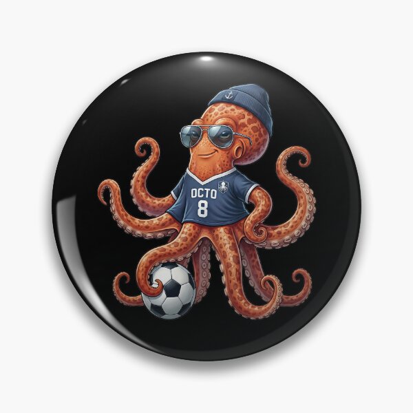 Item preview, Cool octopus plays football designed and sold by ReneMM.