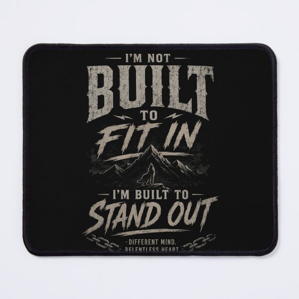Item preview, I'm Not Built to Fit In, I'm Built to Stand Out – Motivational Wolf Typography Design designed and sold by NBT-NOVA.