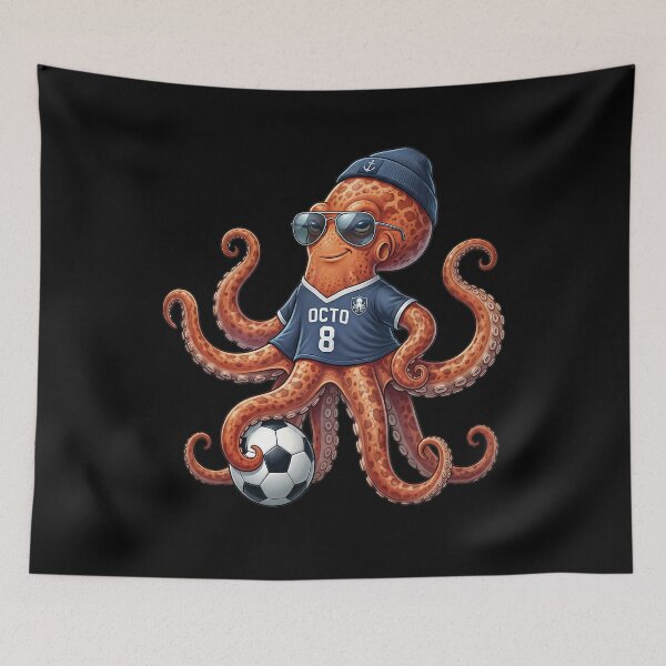 Item preview, Cool octopus plays football designed and sold by ReneMM.