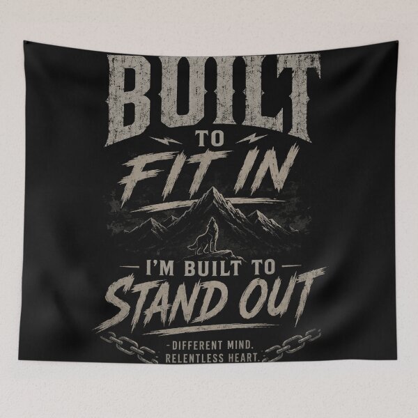 Item preview, I'm Not Built to Fit In, I'm Built to Stand Out – Motivational Wolf Typography Design designed and sold by NBT-NOVA.