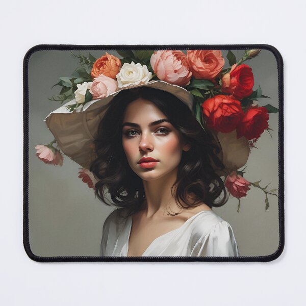 Item preview, Woman with flowers wall art print designed and sold by MK26Designs.