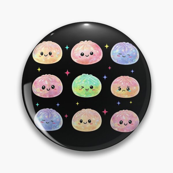 Item preview, Cute Kawaii Pastel Galaxy Dumplings Glittering Space Dim Sum Emotional Characters designed and sold by MariCanal.