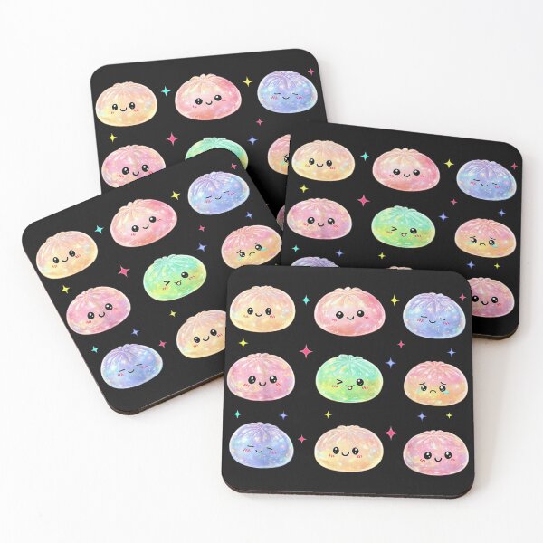 Item preview, Cute Kawaii Pastel Galaxy Dumplings Glittering Space Dim Sum Emotional Characters designed and sold by MariCanal.