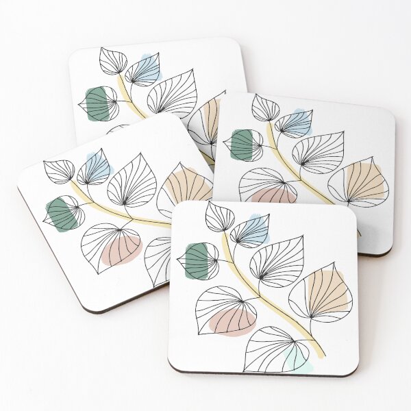 Item preview, Minimalist Veined Leaf Line Art - Abstract Boho Botanical Branch designed and sold by CorAleArt.