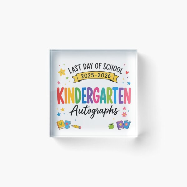 Item preview, 2026 Last Day of School Kindergarten Autographs Graduation Memory designed and sold by CutOutIdols.