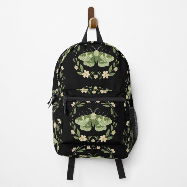 Item preview, Scandinavian Folk Art, Green Moth With Flowers designed and sold by xiao xuans.
