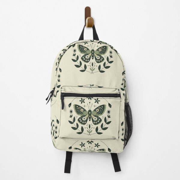 Item preview, Scandinavian Folk Art, Green Moth With Flowers designed and sold by xiao xuans.