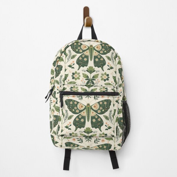 Item preview, Scandinavian Folk Art, Green Moth With Flowers designed and sold by xiao xuans.