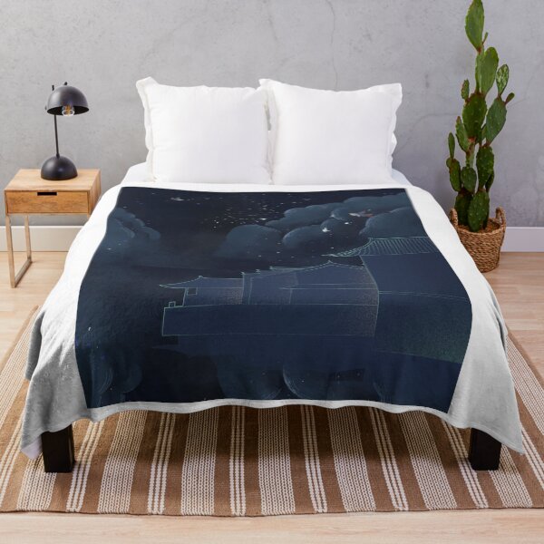 Item preview, Vintage Oriental Night Sky Traditional Architecture Landscape designed and sold by Rehnair.