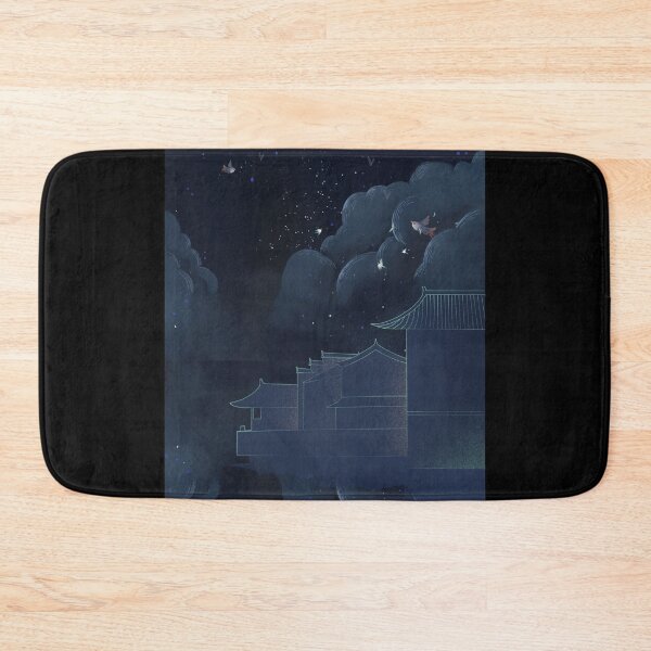 Item preview, Vintage Oriental Night Sky Traditional Architecture Landscape designed and sold by Rehnair.