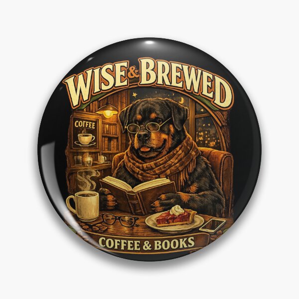 Item preview, Wisdom Flexing Rottweiler Reading Book In Cafe designed and sold by FANTASYoDarknes.