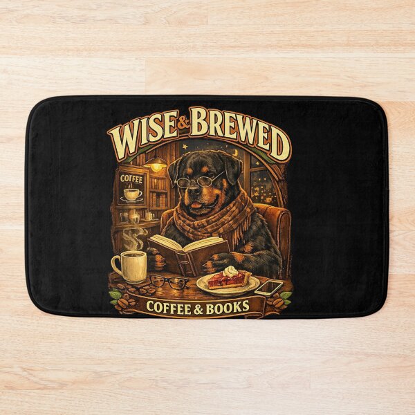 Item preview, Wisdom Flexing Rottweiler Reading Book In Cafe designed and sold by FANTASYoDarknes.