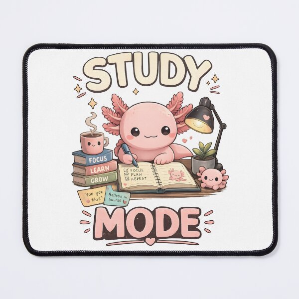 Item preview, Cute Axolotl Study Mode Kawaii Study Buddy Aesthetic Student Design designed and sold by suthee navakul.
