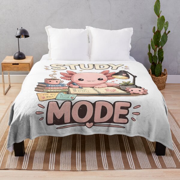 Item preview, Cute Axolotl Study Mode Kawaii Study Buddy Aesthetic Student Design designed and sold by suthee navakul.
