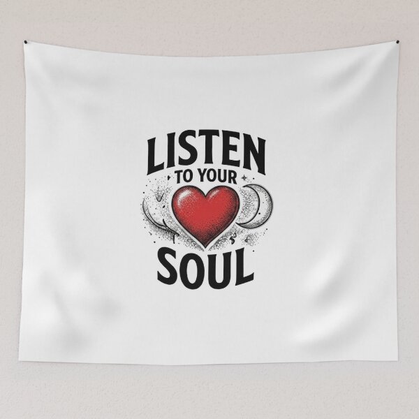 Item preview, Vintage typography quote “Listen to your soul” with heart designed and sold by Ahmedsyde.