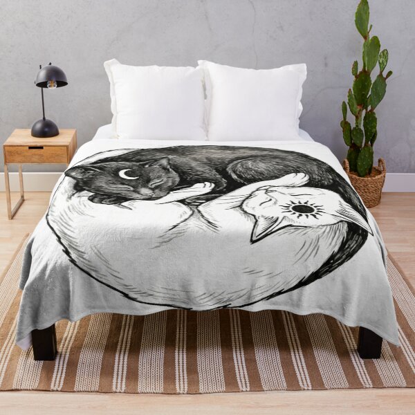 Item preview, Celestial Cat Yin Yang Celestial Sun and Moon Sketch designed and sold by Spiritualwall.