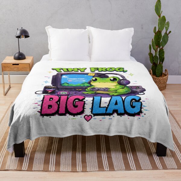 Item preview, Tiny Frog Big Lag | Cute 90s Retro Gaming Frog designed and sold by Tinosshop.