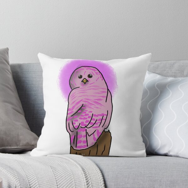 Item preview, Pink striped owl in comic book style designed and sold by mousse-tache.