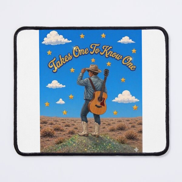 Item preview, Takes One To Know One Cowboy Guitar Clouds Music Fan Art designed and sold by The Real Mrs Rose.